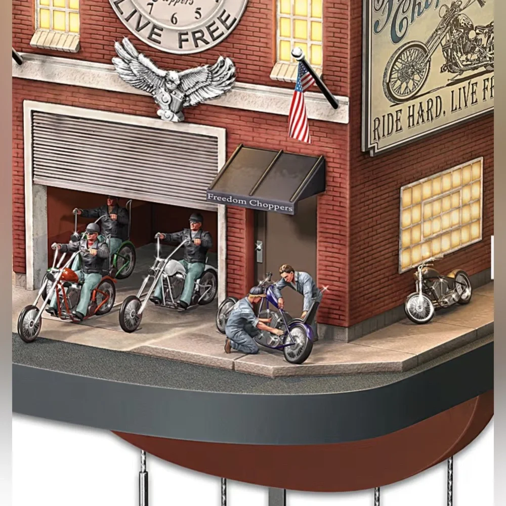 Motorcycle Garage Cuckoo Clock By Bradford Exchange Limited Edition